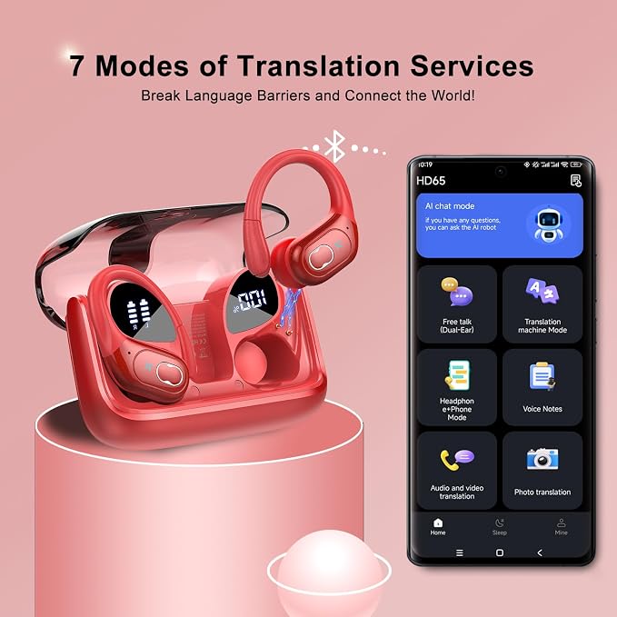 AI Translation Earbuds Real Time, 164 Language Translator Earbud 3-in-1