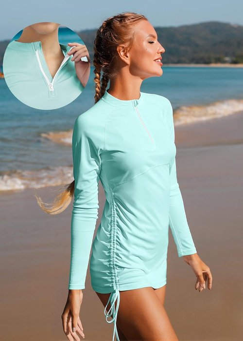 Ewedoos Rash Guard for Women - UPF 50+ Sun Protection Long Sleeve Swim Shirt | SPF UV Clothing
