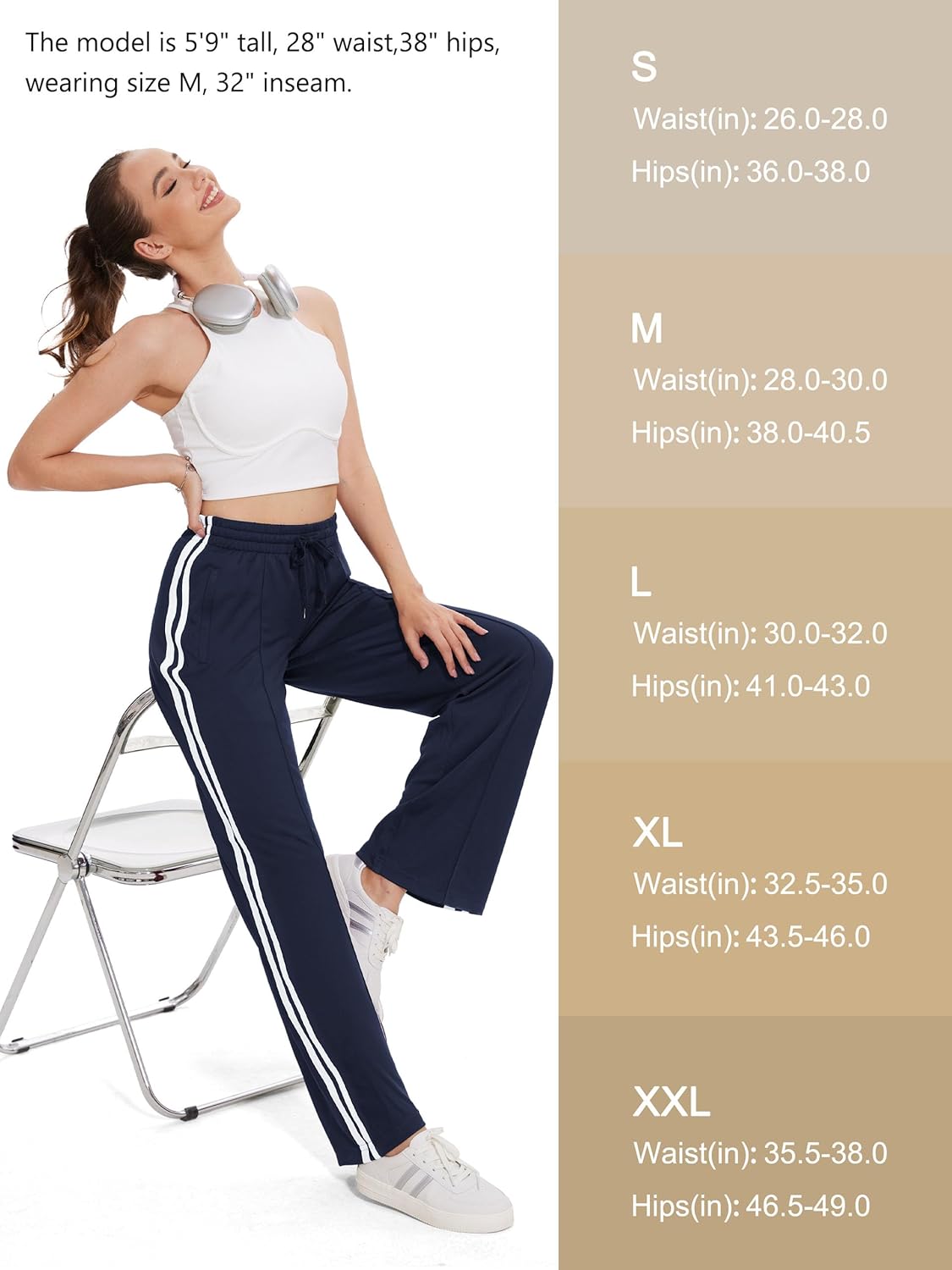 Tapata Women's Track Pants - Loose Straight Leg Athletic Jogging Sweatpants | Warm-Up Comfort, Multiple Inseams