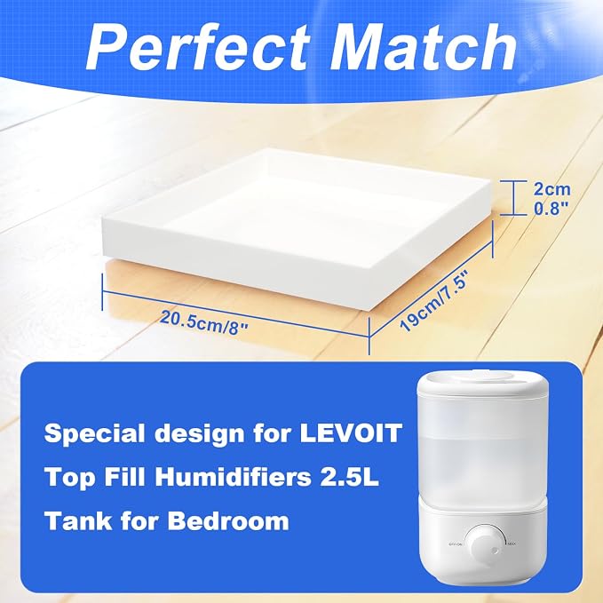 Acrylic Humidifiers Tray for LEVOIT Classic 160 Top-Fill Humidifiers 2.5L Tank, Leak-Proof Tray, Moisture-Proof Humidifier Tank Floor(Not Include Humidifier) (White, 2.5L)
