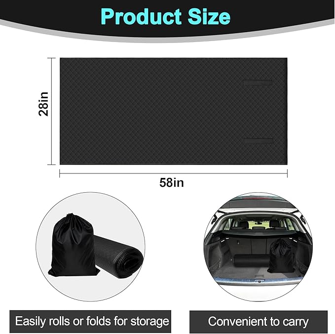 Rolling Creeper Mat,2 Pack Under Car Repair Garage Mat, 58"X28",Made Available for Self-Driving Tour, Long-Haul Truck for Working On The Ground, Foldable Mechanics Mat for Low Clearance