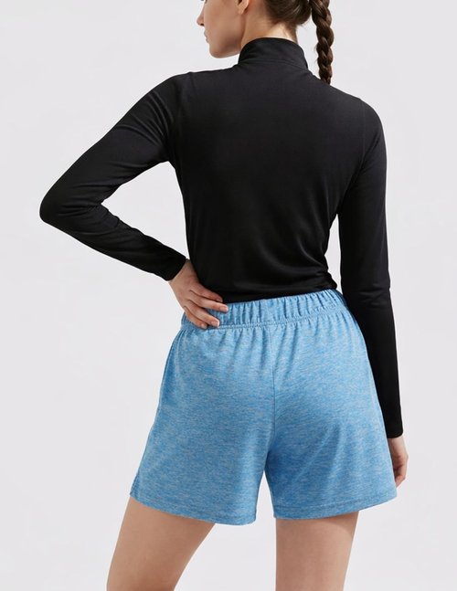 Liberty Imports Women's Lounge Workout Shorts - Lightweight Athletic Shorts with Zipper Pockets | 5" Inseam