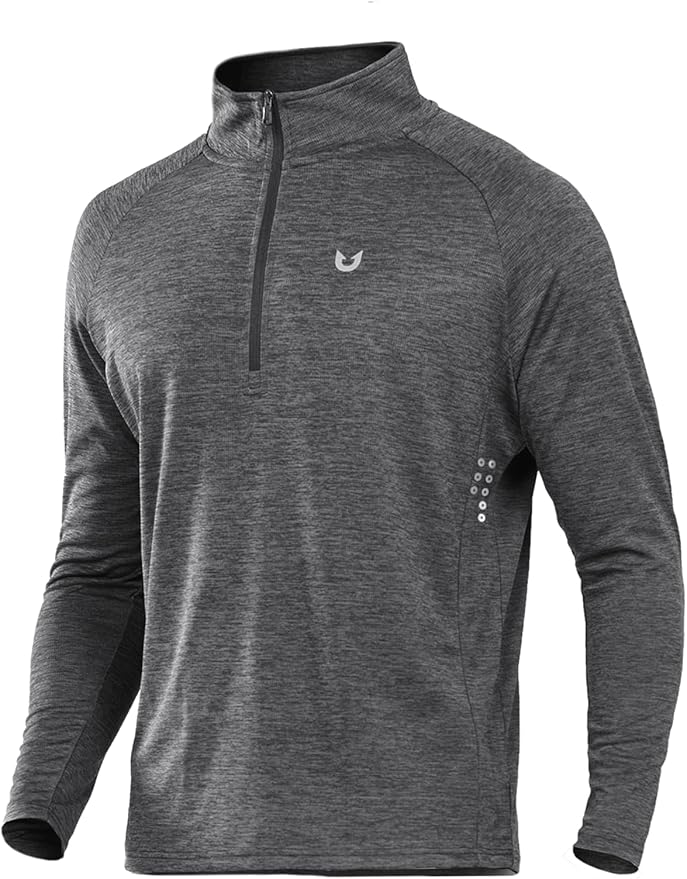 NORTHYARD Quarter Zip Pullover Men Running Shirt Long Sleeve Moisture Wicking Quick Dry Athletic Workout Shirts