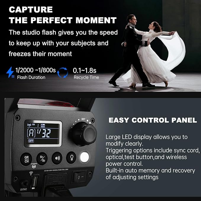 2pcs Godox MS300 Studio Flash Kit