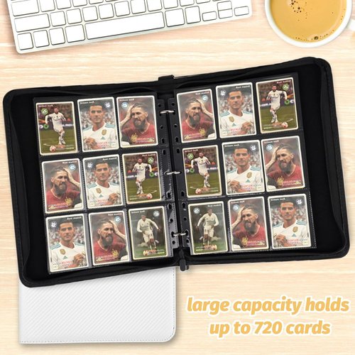 GERMUN 9 Pocket Card Binder - Premium Zip Trading Card Album for MTG, TCG & Sports Cards | 720 Double-Sided Pockets in White