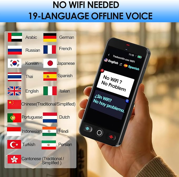 JMFONE AI Language Translator Device, No WiFi Needed, 150+ Languages Instant