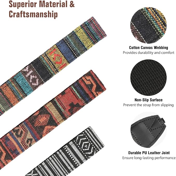 MoKo Camera Strap, Retro Cotton Canvas Woven Strap Universal Shoulder Neck