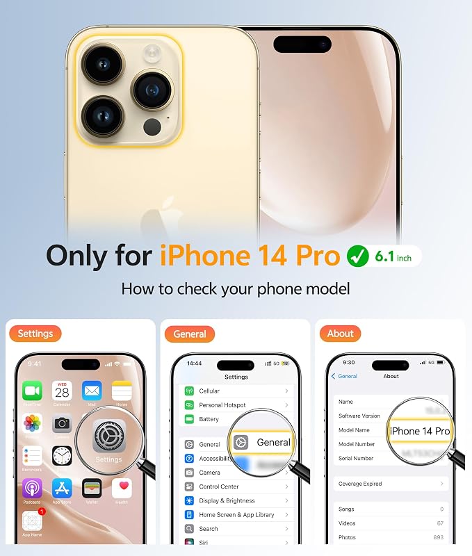 FNTCASE for iPhone 14 Pro Case: Translucent Matte Cases