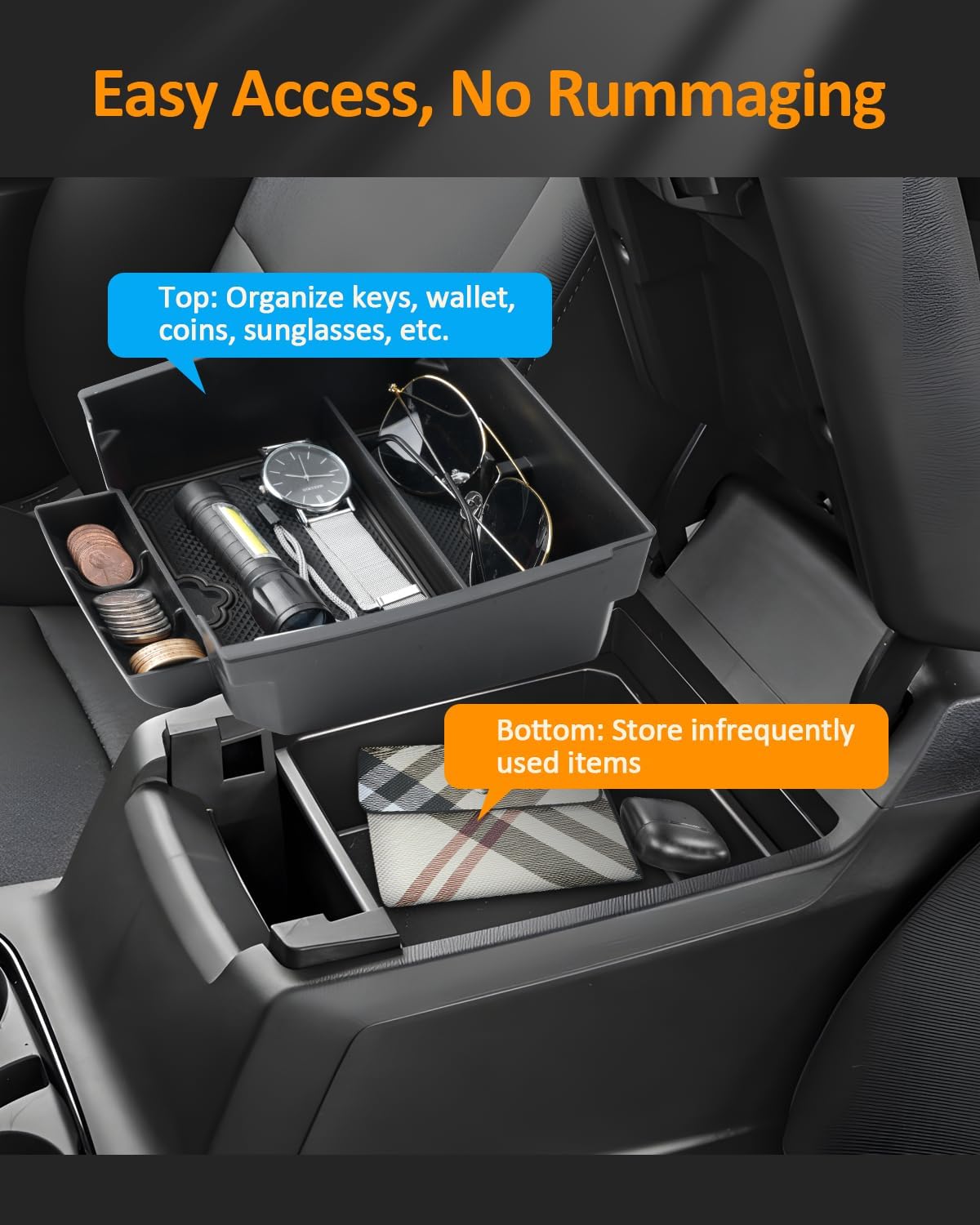 CDEFG for Chevrolet Colorado(2023-2026)/GMC Canyon (2024-2026) Center Console Organizer Tray Armrest Storage Box Insert Arm Rest Organizer for Colorado/Canyon Accessories