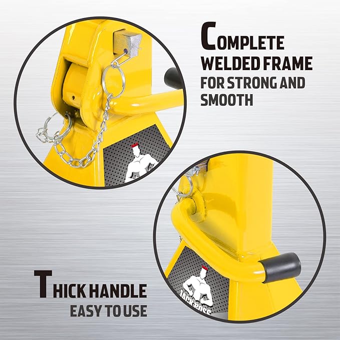 Jack Boss Car Jack Stands 3 Ton (6,000 LBs) Capacity, Extra Reinforced Car Lifting Stand Adjustable Jack Stand with Double Locking, Fits Automotive Small Pick-Up Yellow, 2 Packs