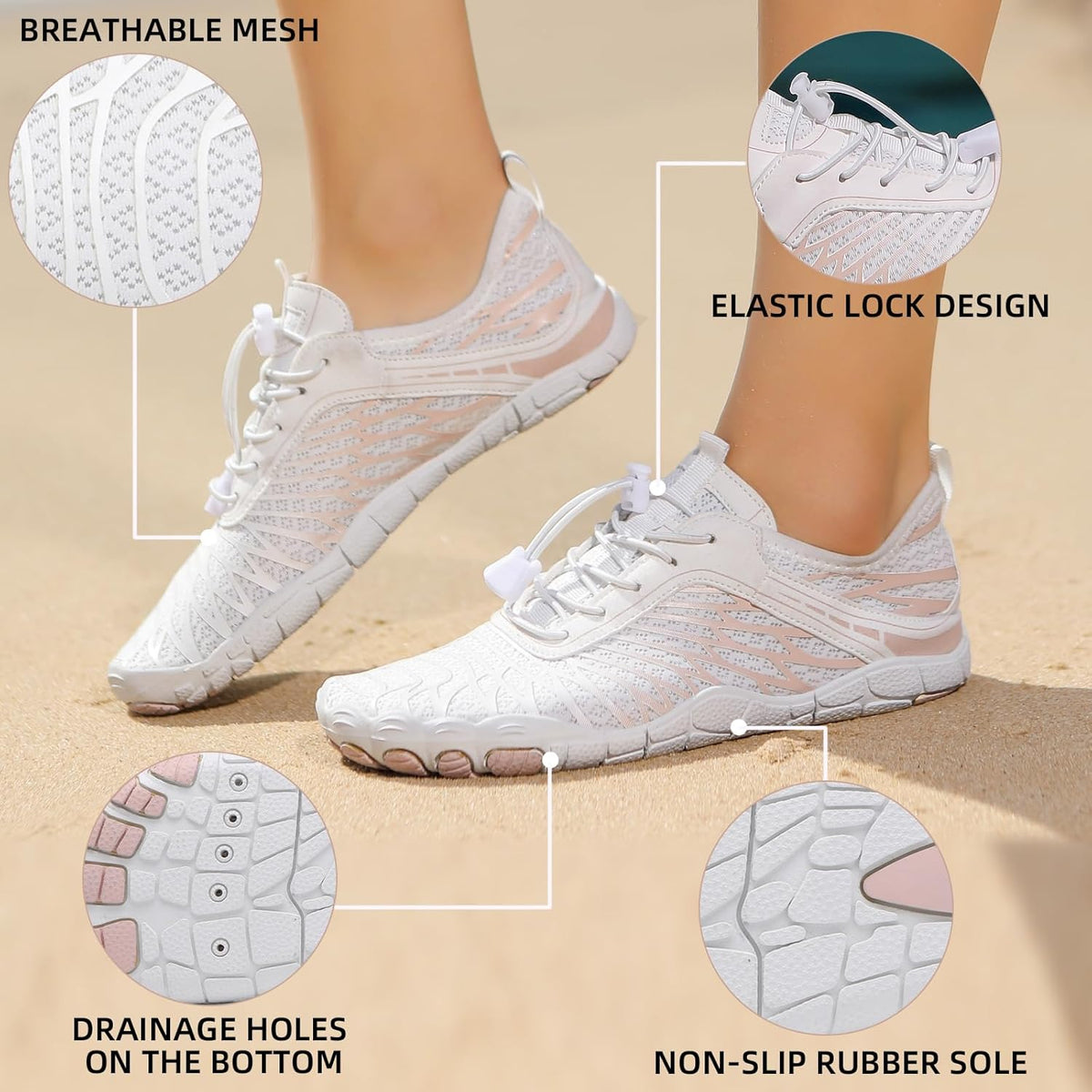 Skiennix Barefoot Shoes - Comfortable Non-Slip Hiking Footwear | Wide Toe Box for Men & Women