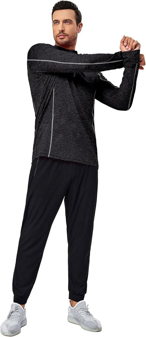 Little Donkey Andy Men's Dry Fit Quarter Zip Pullover - Lightweight Moisture-Wicking Golf & Running Shirt