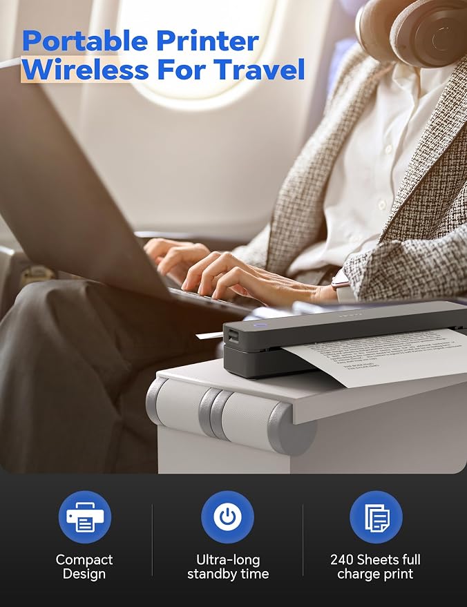 iDPRT MT610Pro Portable Thermal Printer, 300DPI HD Mobile-Travel-Printers