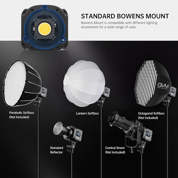 GVM 80W LED Video Light with Lantern Softbox and Tripod Stand Kit, Bi-Color