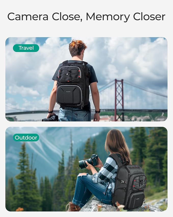 BAGSMART Camera Bag for Photographers, Professional Camera Bag Fits up to 15.6"