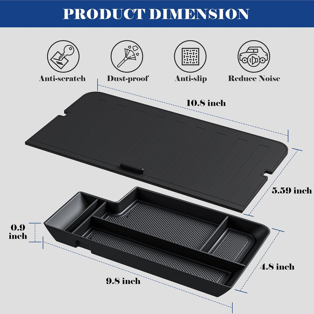 Center Console Compartment Cover Organizer for 2021-2026 Ford F150, 2PCS