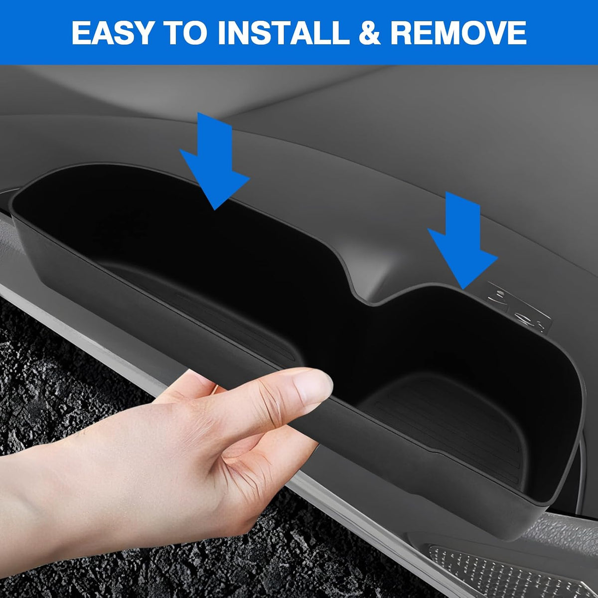 Canvcle Toyota RAV4 2023-Present Car Door Storage Box and Trash Can, 4 Compartments, Black, Plastic, Slip Resistant, Organizing, Storing, Traveling, 2 Pounds
