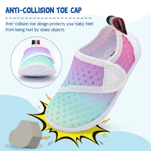 LeIsfIt Boys Girls Water Shoes Kids Aqua Socks Toddler Quick-Dry Swimming Shoes Non-Slip Summer Shoe for Beach Pool Surf, Colour, 9 Toddler