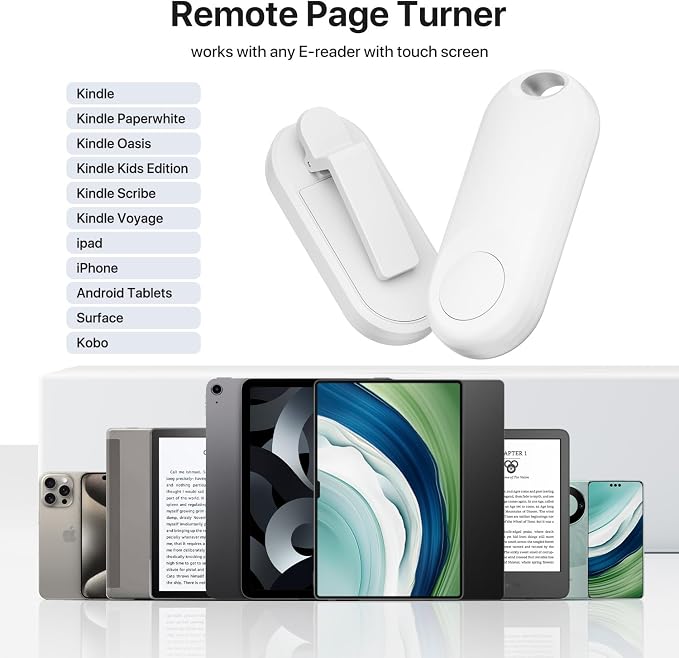 RF Remote Control Page Turner for Kindle Paperwhite Accessories Ipad Reading