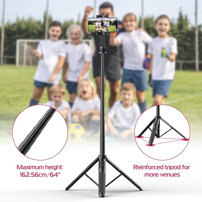 ULANZI SK-03 Selfie Stick Tripod, 3 in 1 Extendable Phone Holder