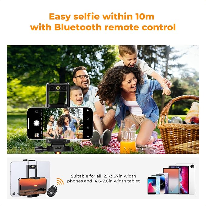 K&F CONCEPT 75 inch/190cm Camera Tripod, Lightweight Travel Outdoor DSLR Tripods