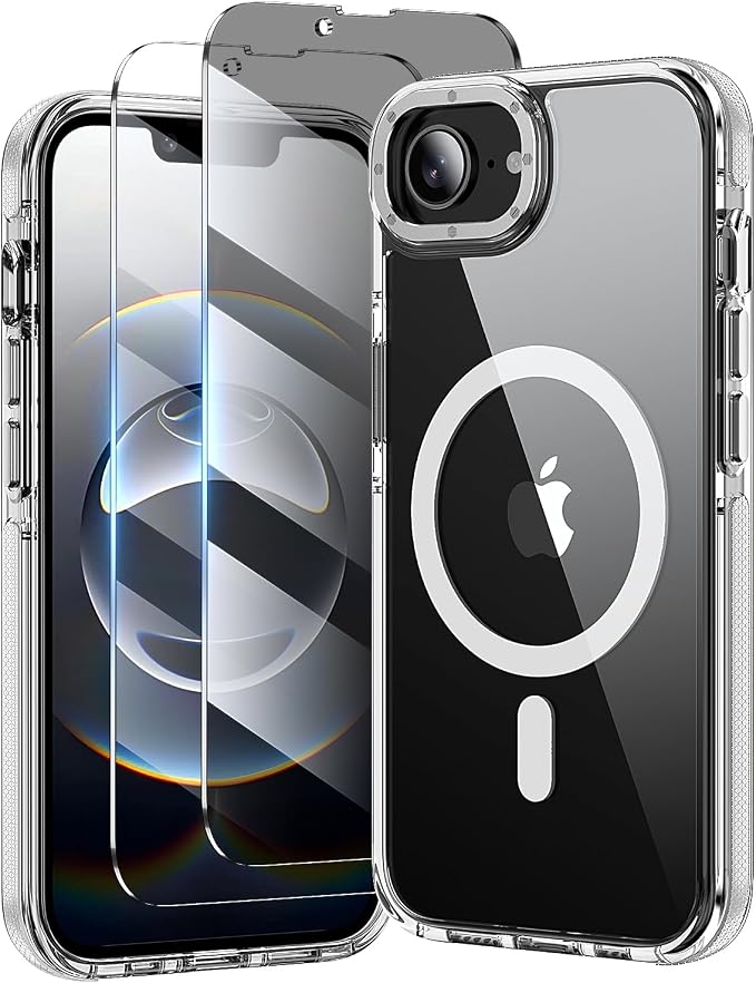 toushion 3 in 1 for iPhone 16E/17E Case Clear, Shockproof Guard Corners