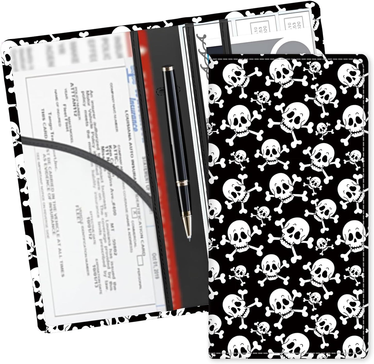 Leather Car Registration and Insurance Card Holder, Cute Car Accessories Vehicle Glove Box Car Organizer for Documents, Cards, License Colorful Cute Cats