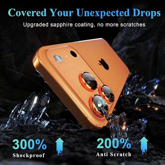 YWXTW Camera Lens Protector for iPhone 17 Pro/iPhone 17 Pro Max, Tempered Glass