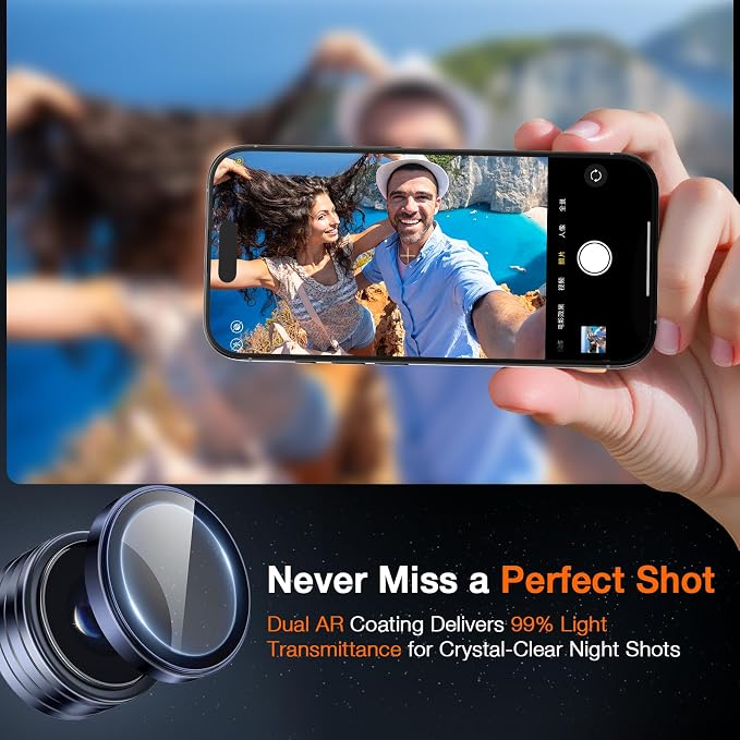 LK 2 Pack for iPhone 17 Pro/17 Pro Max Camera Lens Protector One-Click