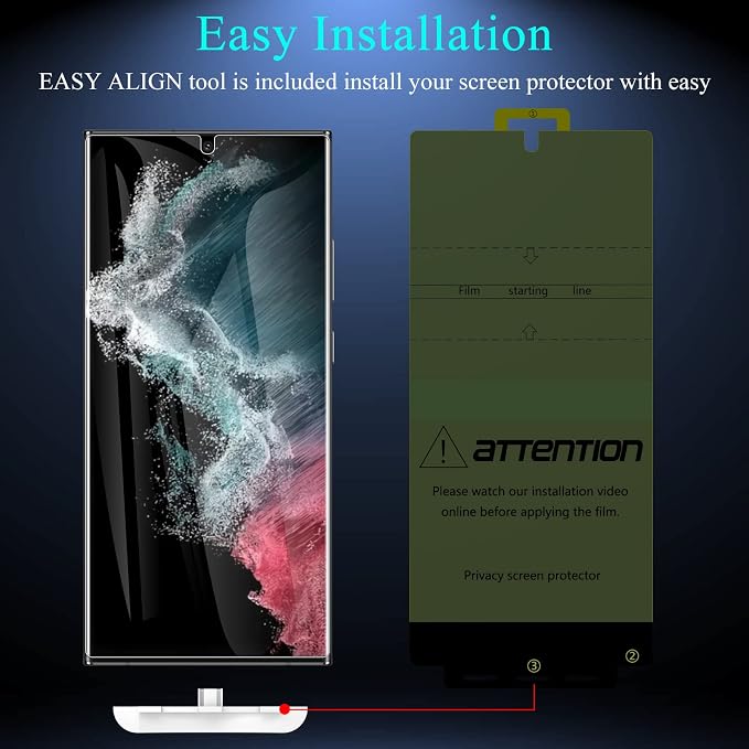 LYWHL for Samsung Galaxy S22 Ultra Privacy Screen Protector, Anti-Spy Full
