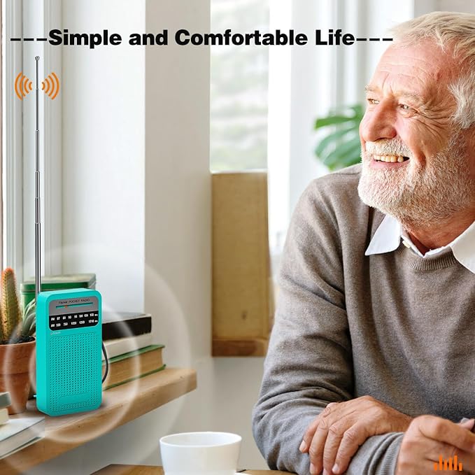 Portable Radio AM FM with Best Reception, Goodes Transistor Radio with Loud Speaker, 2AA Battery Operated, Headphone Jack for Indoor, Outdoor and Emergency Use-Green