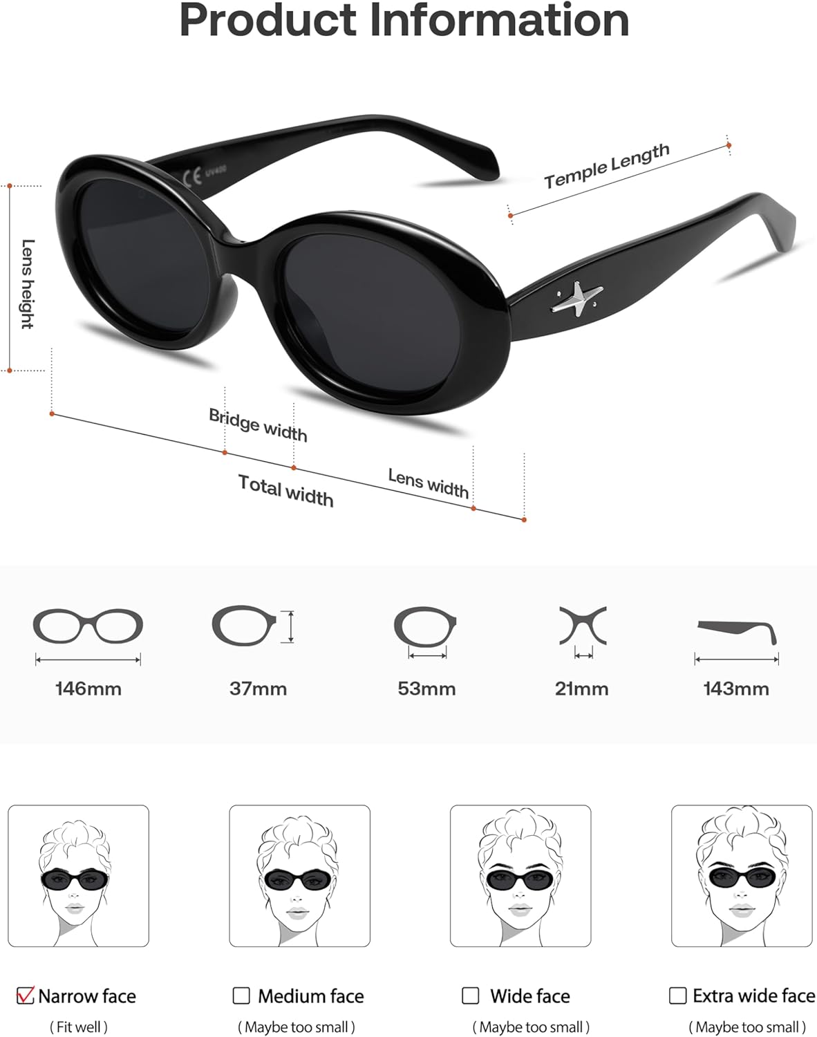 SOJOS Polarized Retro Oval Sunglasses - 90s Vintage Style with UV400 Protection | Unisex Tiny Frames