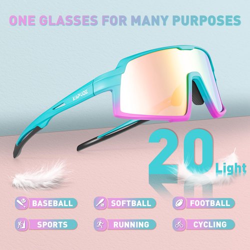 KAPVOE Kids Polarized Sunglasses Youth Baseball Sunglasses for Boys Girls UV400 Sports Softball Running Cycling Glasses K251