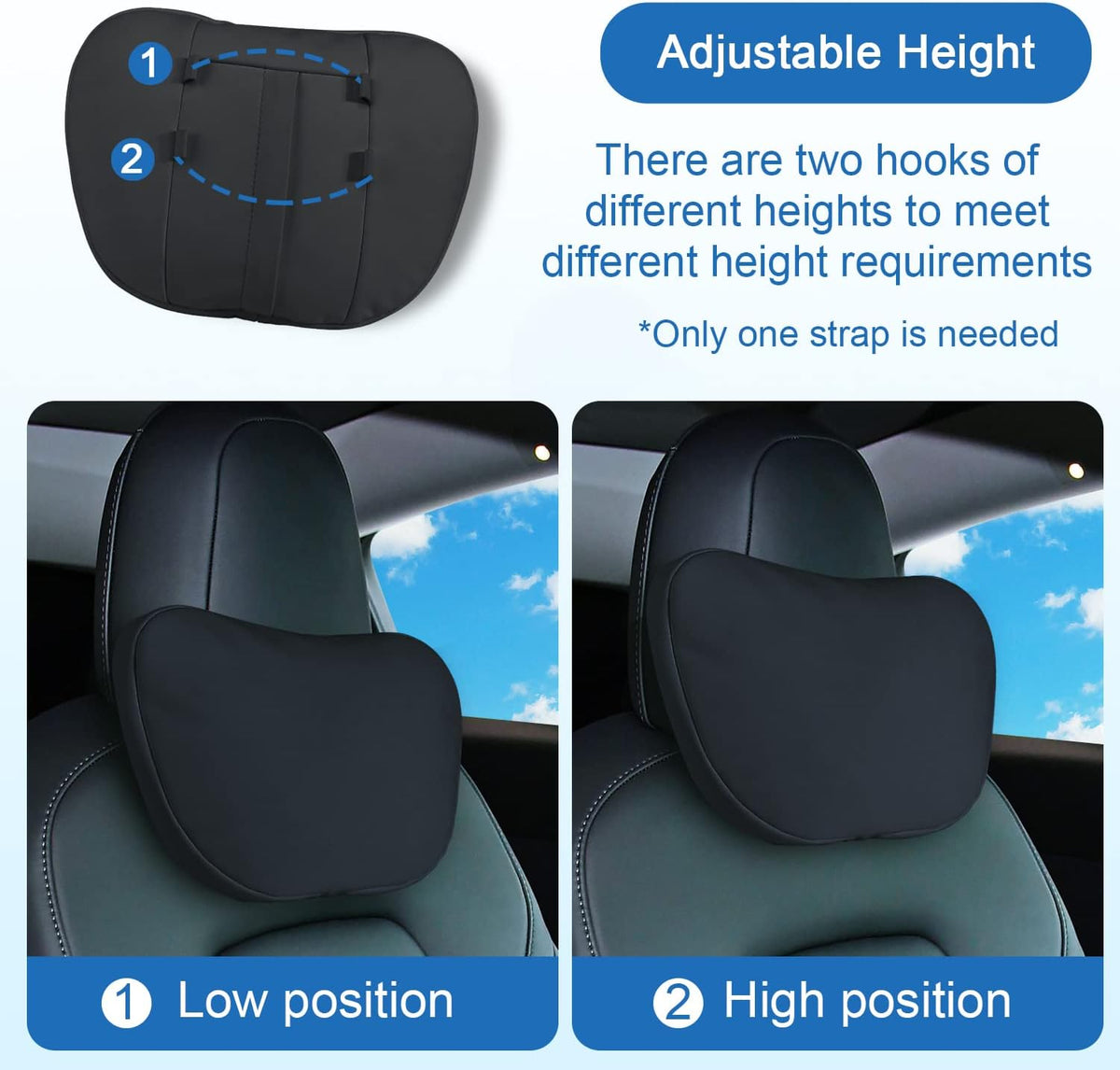 1 Pack Car Headrest Neck Pillow for Tesla
