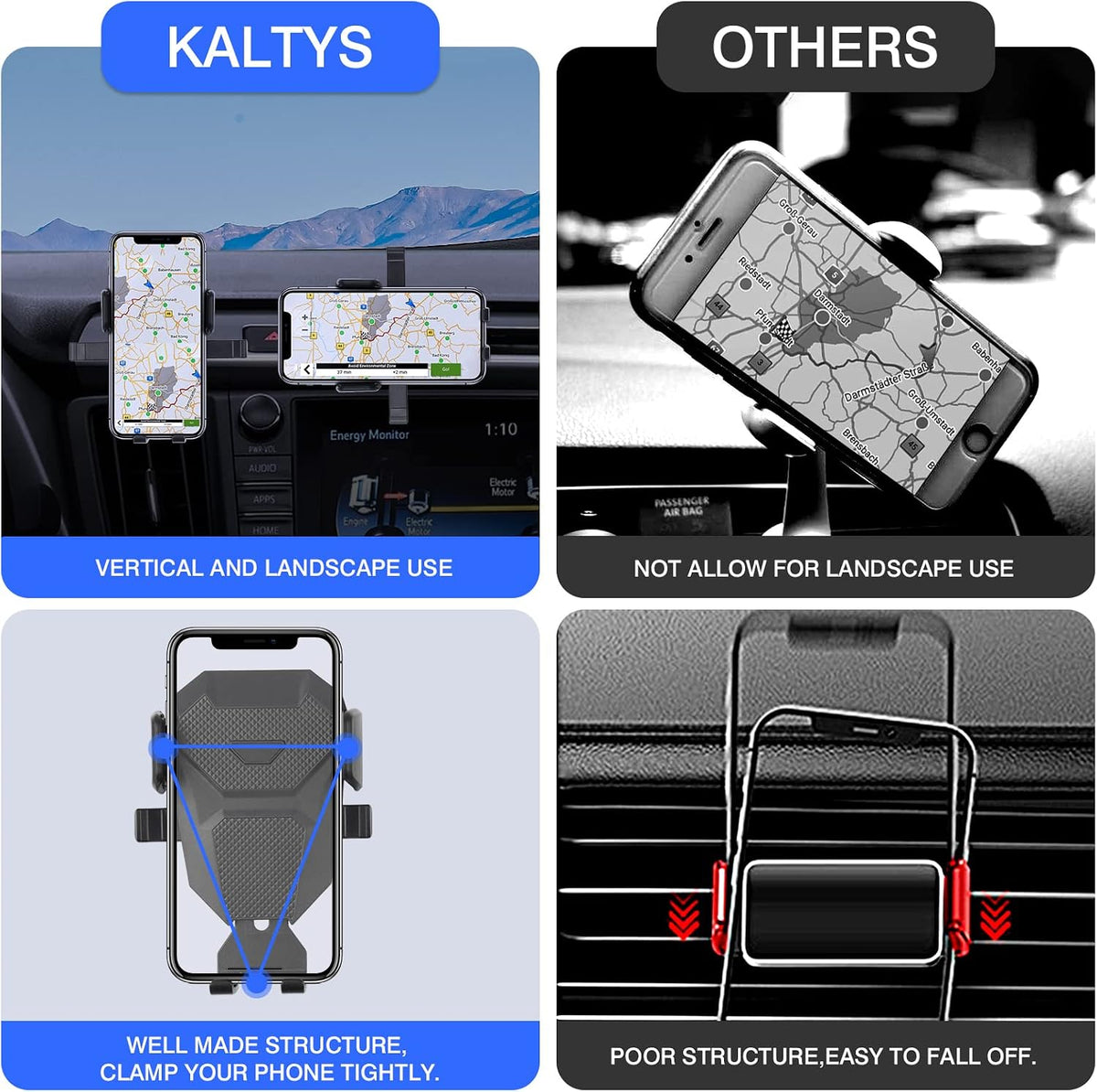 Karltys Cell Phone Holder for Toyota RAV4 2013-2018 Accessories Car Mobile Phone Holder Air Vent Mount for 4-7 Inch Phones Thick Case Friendly Fully Adjustable Stand