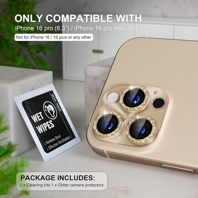 Choiche Compatible for iPhone 16 Pro/iPhone 16 Pro Max Camera Lens Protector