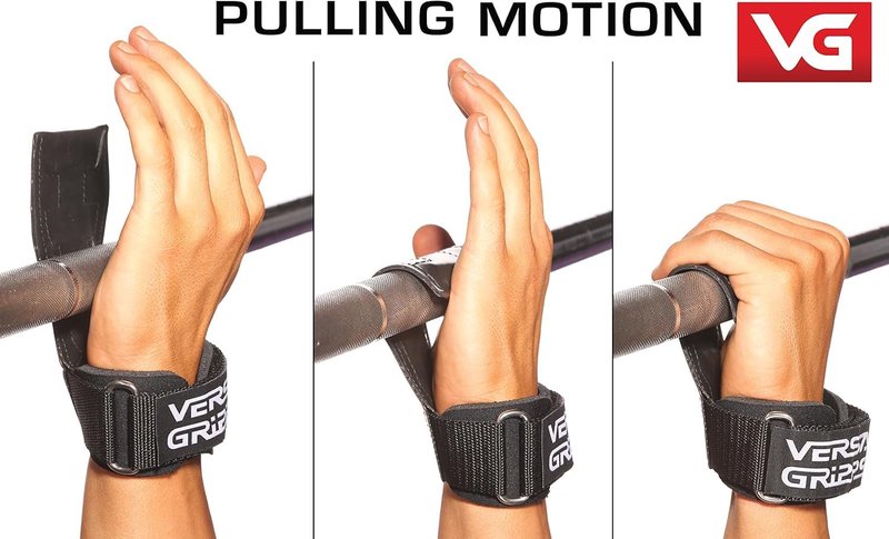Versa Gripps Pro, Made in USA, Wrist Straps for Weightlifting Alternative, Best Training Accessory, R/L, Silver