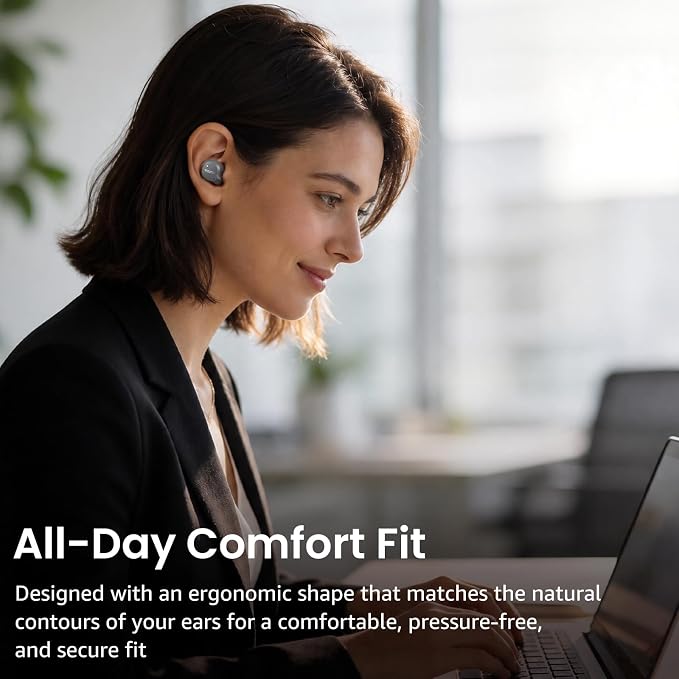 TOZO NC9 Hybrid Active Noise Cancelling Wireless Earbuds, 60H, LED Display | 6 Mic ENC Clear Calls, Deep Bass Sound, IPX8, in Ear Bluetooth 5.3 Headphones,32 EQs via APP, Comfort Fit Ear Buds, Gray