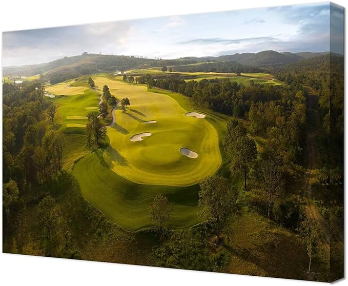 Payne's Valley Golf Course Wall Art for Living Room Bedroom Bathroom Home Decorations Payne's Valley Golf Club Picture Poster Canvas Prints Modern Artwork Framed Ready to Hang(12''H x 16''W)
