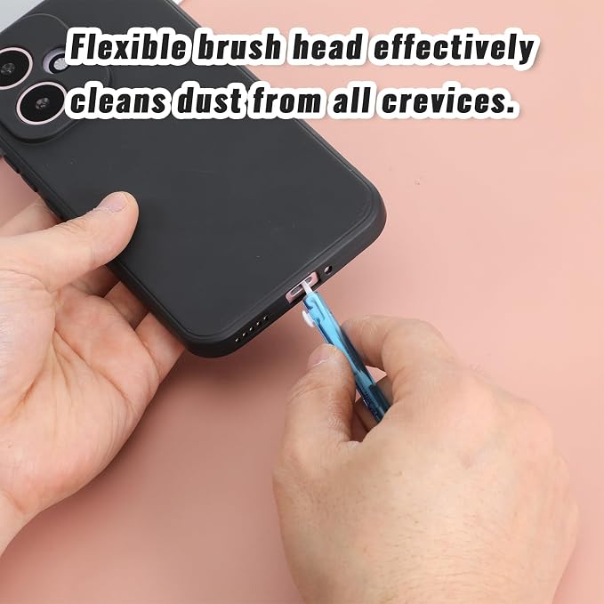 10Pcs Cell Phone Cleaning Kit, Dual Head Anti-Clogging Nylon Brushes Hook