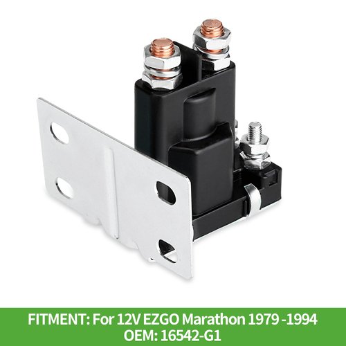10L0L Golf Cart 12V 4 Terminal Solenoid for EZGO TXT Marathon Gas 2/4 Cycle 1979-1994 Golf Cart, OEM 16542-G1, 16542G1, 1133