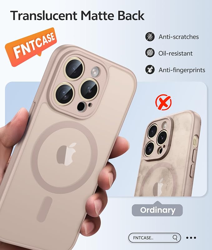 FNTCASE for iPhone 14 Pro Case: Translucent Matte Cases