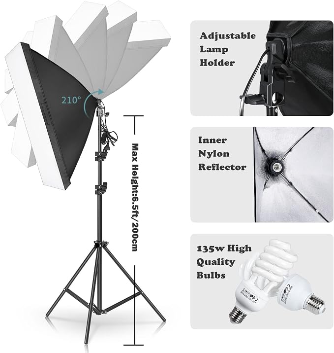 Photography Softbox Lighting Kit, YouTube Starter Kit, Photo Equipment Soft