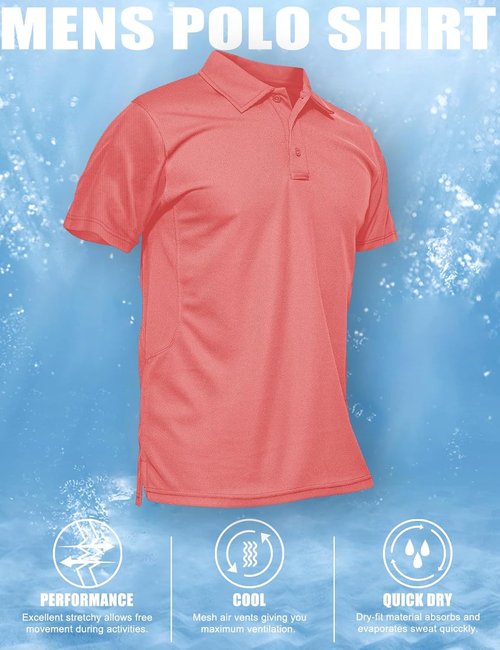 MAGCOMSEN Men's Quick-Dry Tactical Polo Shirt - Performance Short Sleeve Golf Jersey in Various Colors