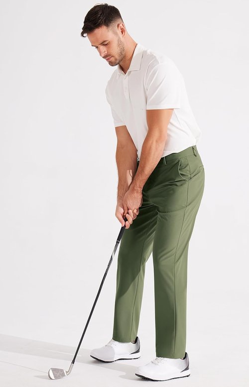 Libin Men's Golf Pants - Classic Fit Flat Front Lightweight Stretch Casual Pants | 29" - 31" - 33" Sizes
