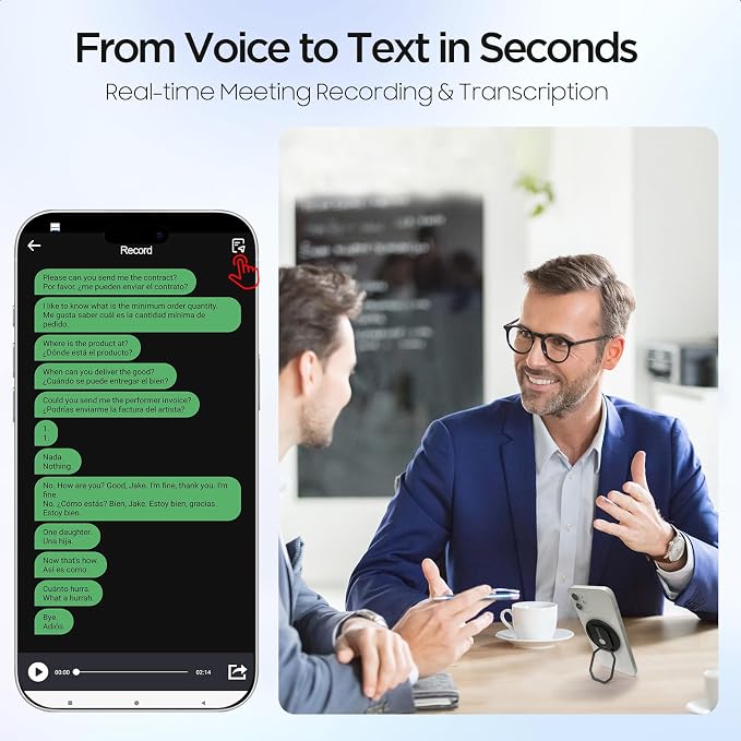 3-in-1 AI Translator Recorder, Language Translator Device, NO FEE