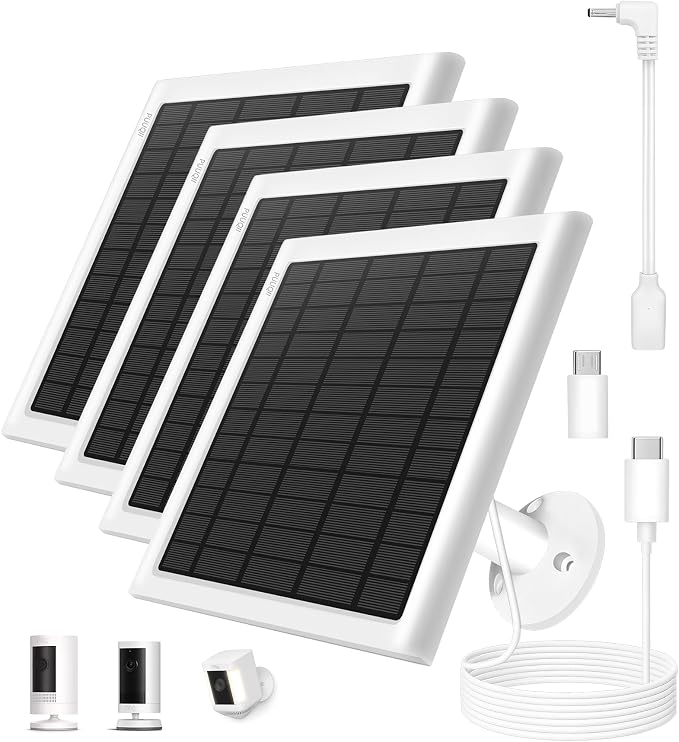 8W Solar Panel for Ring Camera, Solar Panel Charger Compatible