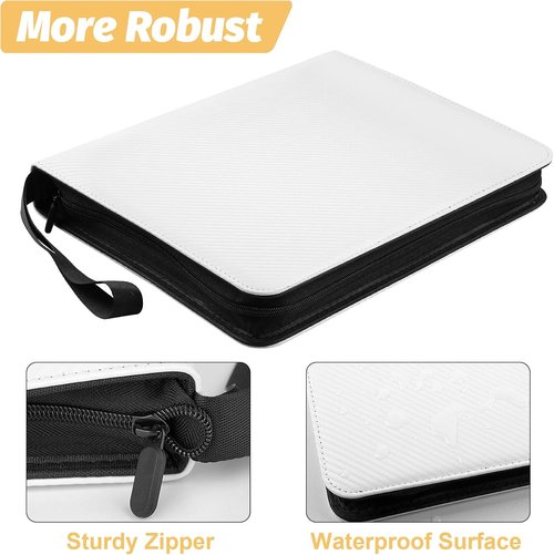 GERMUN 9 Pocket Card Binder - Premium Zip Trading Card Album for MTG, TCG & Sports Cards | 720 Double-Sided Pockets in White