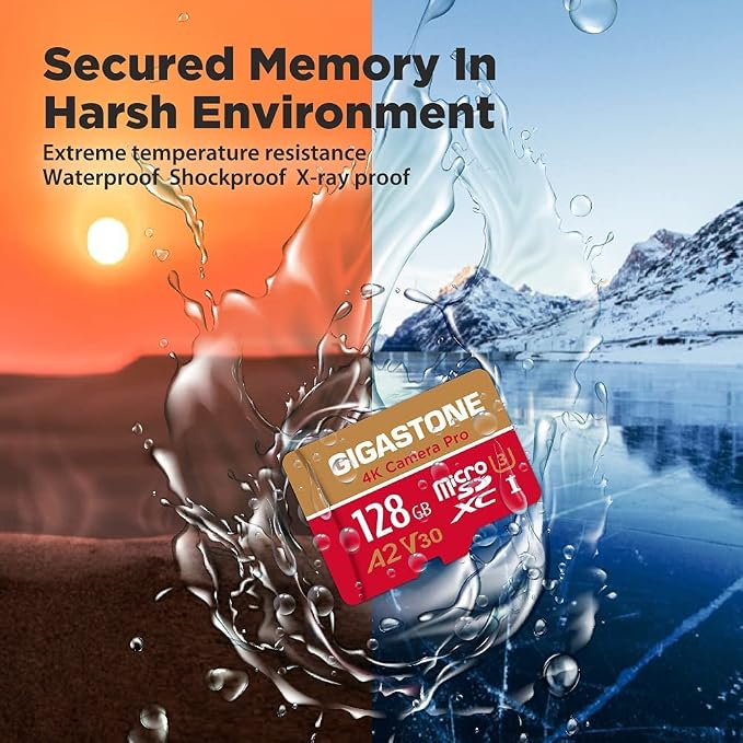 【5-Years Data Recovery】 GIGASTONE 128GB Micro SD Card 5-Pack, 4K Camera Pro