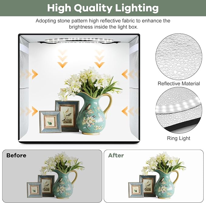 Lightdow 16"x16"x12" Photo Studio Light Box Photography